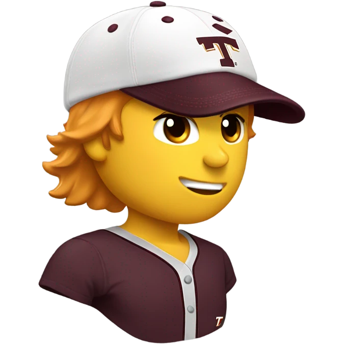 single maroon virginia tech VT baseball cap emoji
