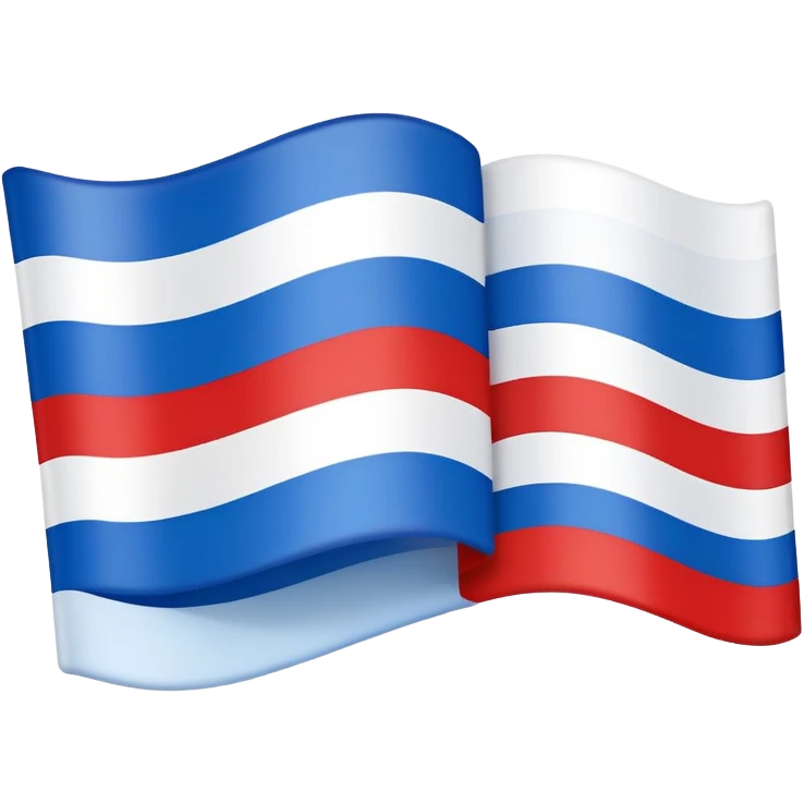 Russian flag, three horizontal stripes: white on top, blue in the middle, red on the bottom emoji