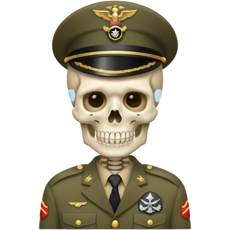 skeleton in army uniformm  emoji