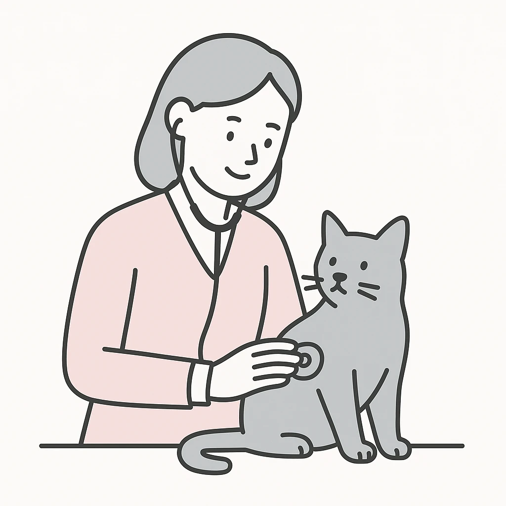 veterinarian examining a cat emoji