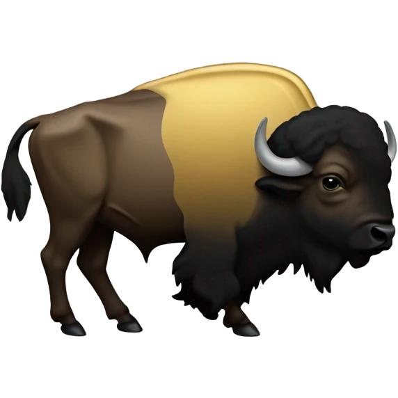 A black and gold Colorado bison emoji