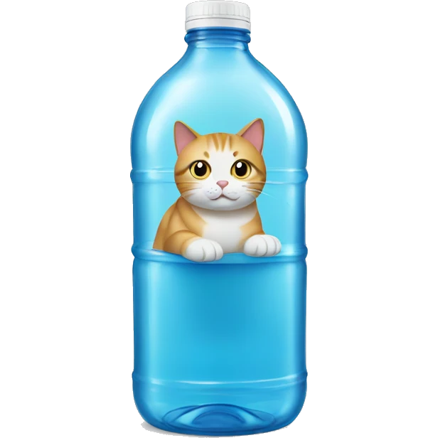 a cat in a plastic bottle emoji