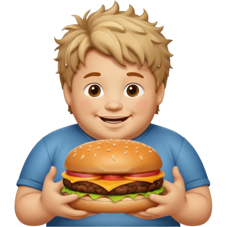 Fat Boy with burger  emoji