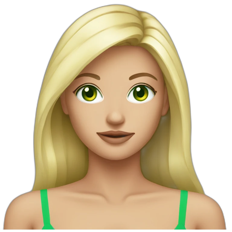 blond girl green eyes bikini emoji