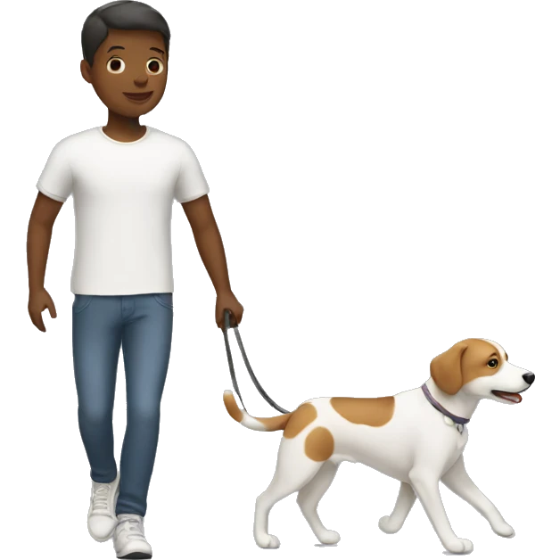 white boy walking with her dog emoji