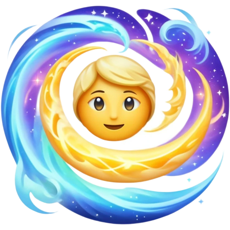 Create an emoji representation of 'The Archon,' a theory by the asuras of Epheotus. It symbolizes life emerging from pure aether in the Aether Realm. Include mystical energy, divine creation, and an ethereal, otherworldly essence. Think cosmic birth, flowing energy, and celestial themes emoji