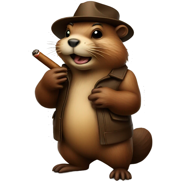Beaver with a cigar emoji