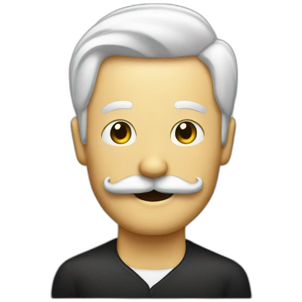 homme blanc avec une moustache noir de forme rectangulair emoji