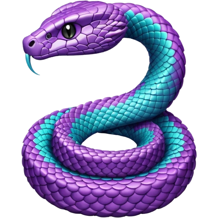 glitter purple and cian cobra emoji