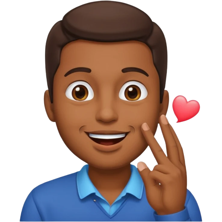 Un homme brun qui envoi un bisous emoji