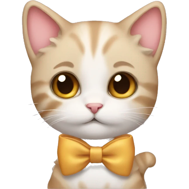Cute kitty wearing a bow emoji