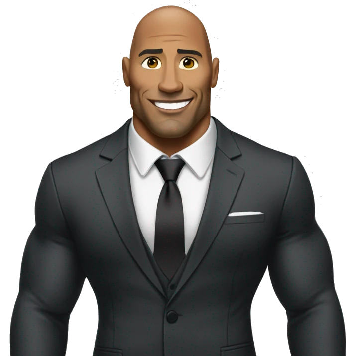full body the rock in a suit emoji