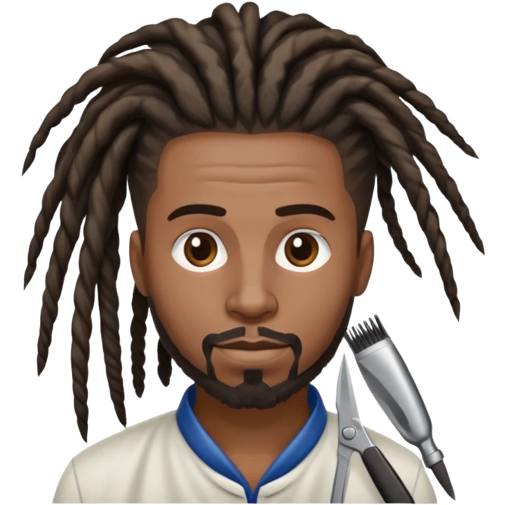 Tall  black barber with dreadlocks cutting hair  emoji