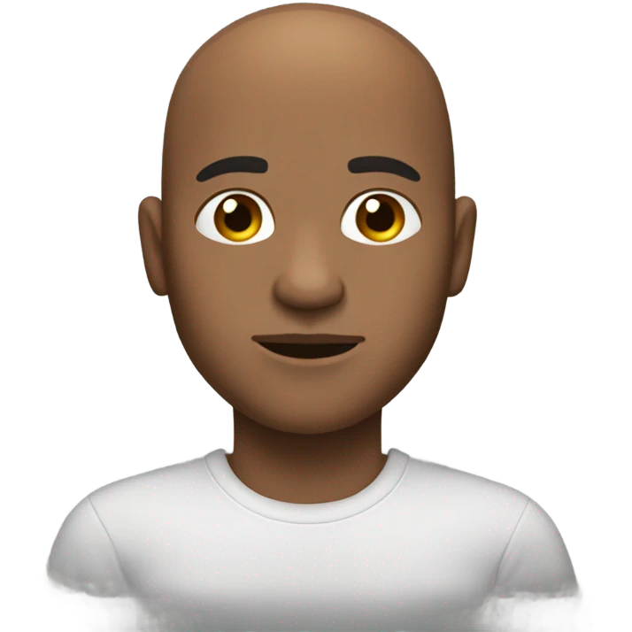 A man with a bit dark skin not too dark and not white too and very small hair almost bald emoji