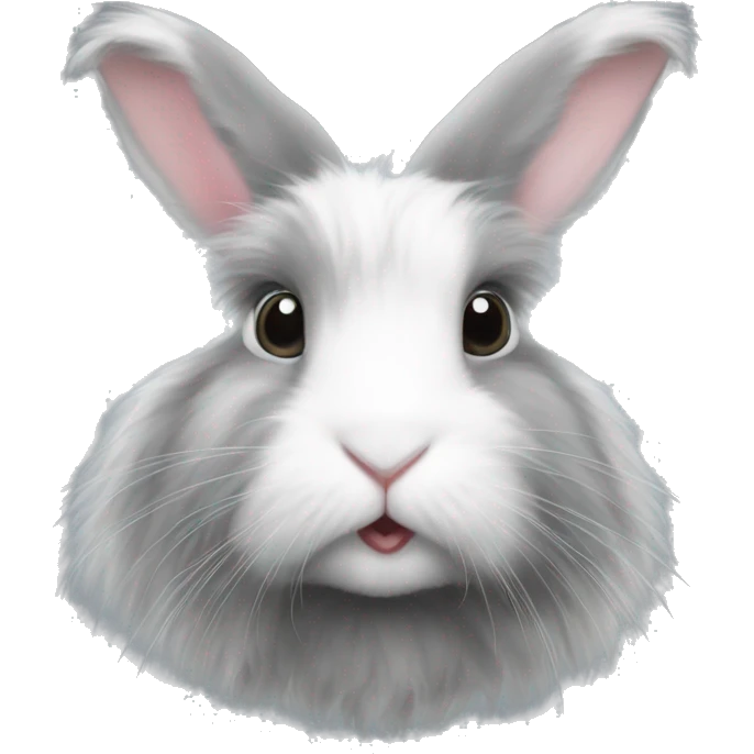 rabbit angora grey with white emoji