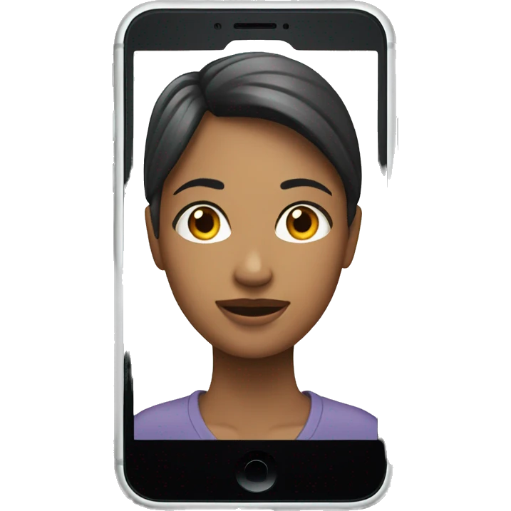 iPhone with a woman on the screen emoji