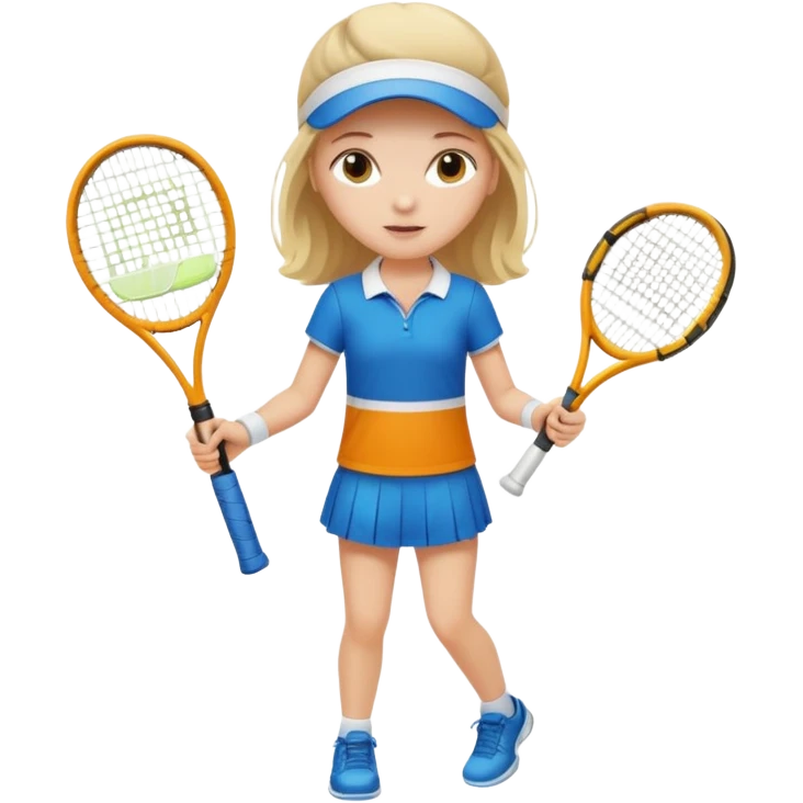 white young girl playing tennis emoji