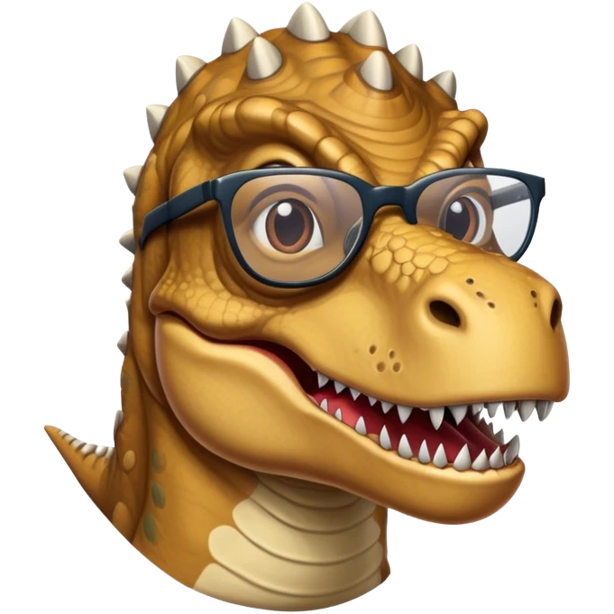 tiranosaurus rex with a cool glasses, looking cool emoji