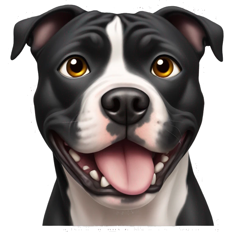 staffordshire bull terrier black scared emoji