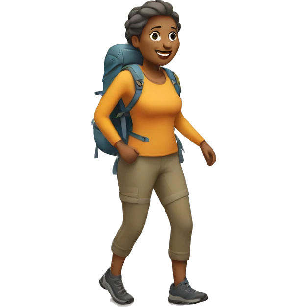 Woman 40 years old is Hiking emoji