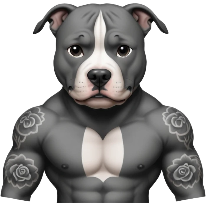 pitbull with body and face tattoo emoji