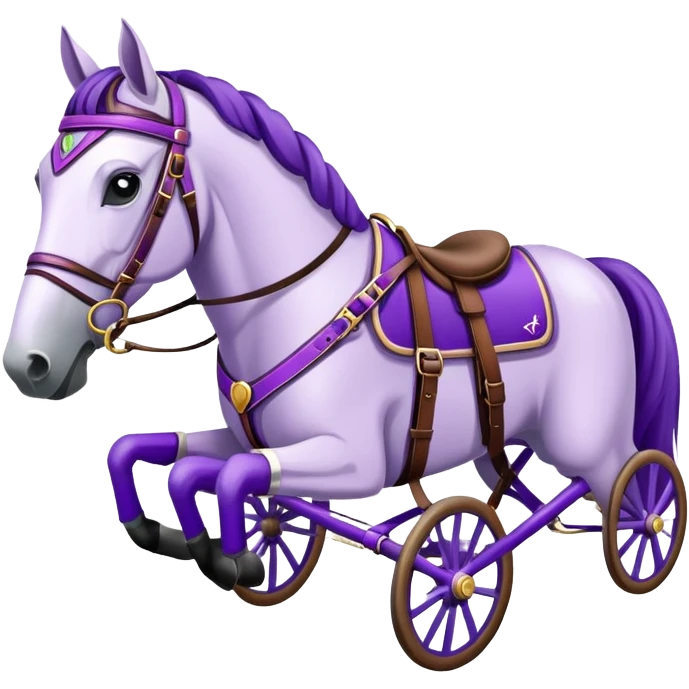 harness racing horse with purple details emoji