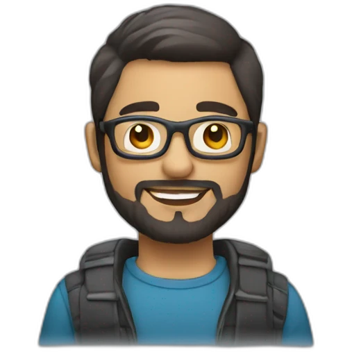 light skinned male developer with glasses and small beard emoji