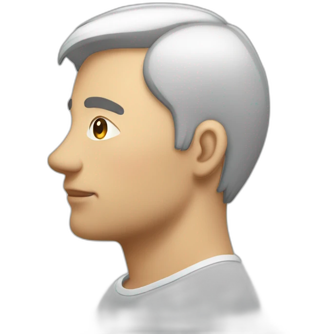 straighten your back, profile, male emoji