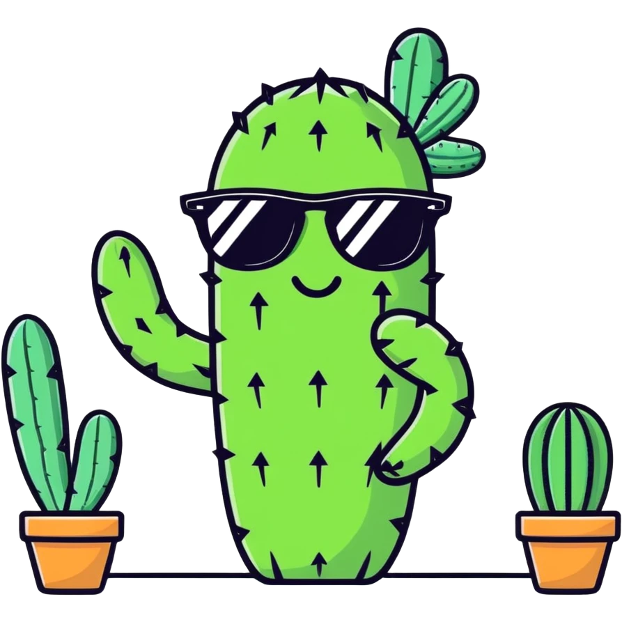 Cactus wearing sunglass emoji