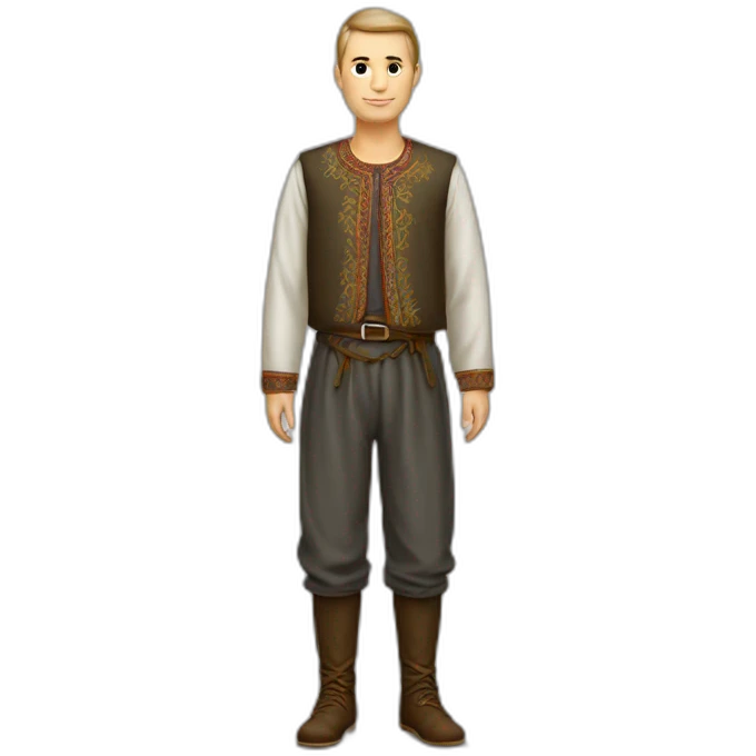 slavic national clothes man full height emoji