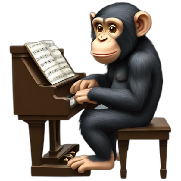 chimpanzé joue du piano emoji