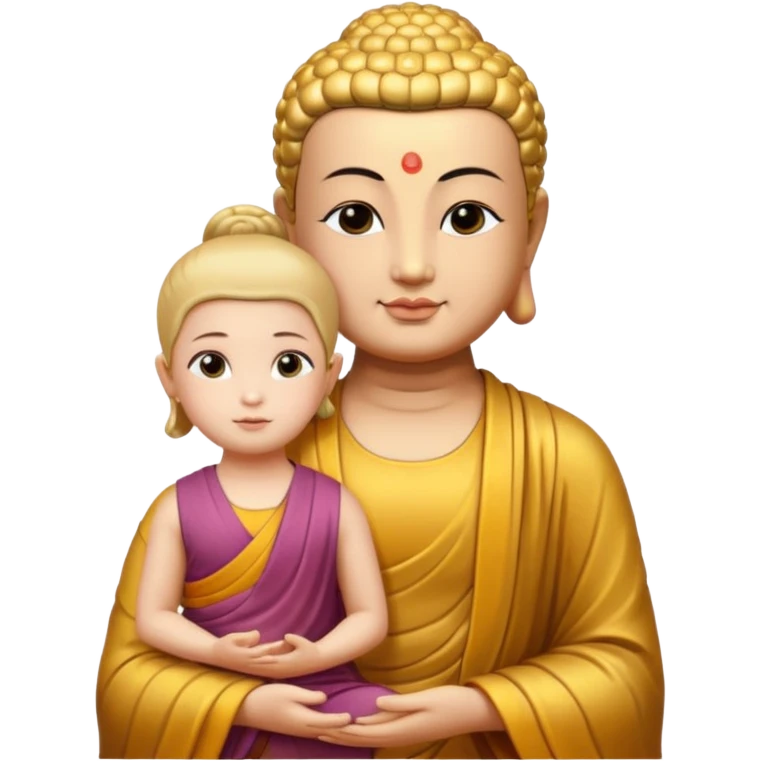 Buddha with a small girl  emoji