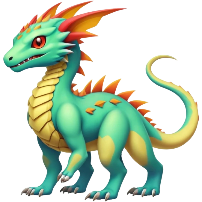 Colorful Exotic Pokémon-Digimon-Monster-Beast-Fakémon-hybrid-creature (full body) emoji
