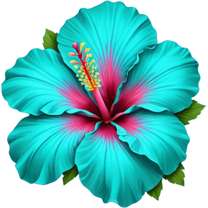 turquoise hibiscus flower 🌺 emoji