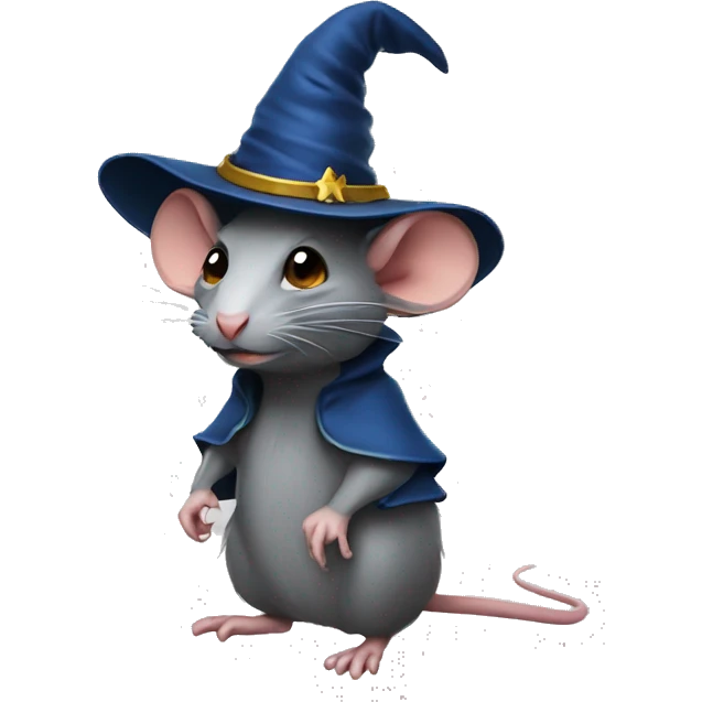 Bold Rat in the wizard hat emoji