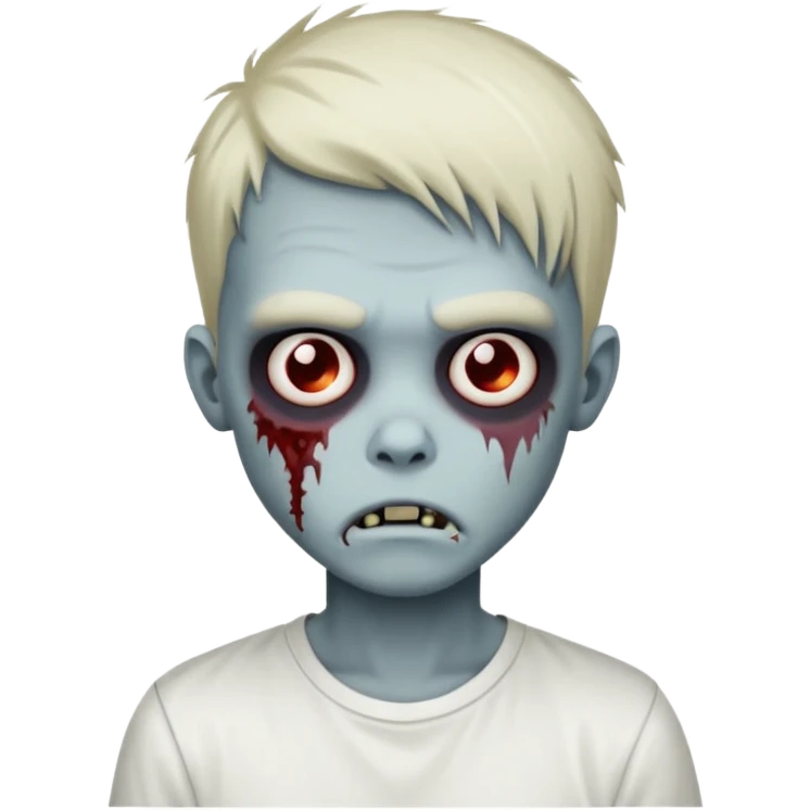 zombie boy with emo hair and white shirt emoji emoji