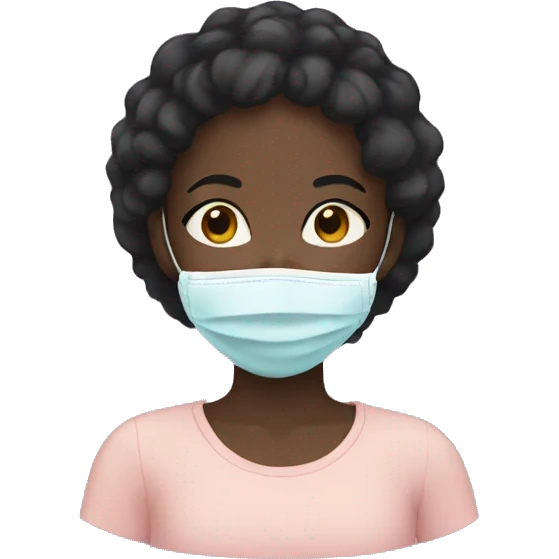 Black girl with face mask  emoji