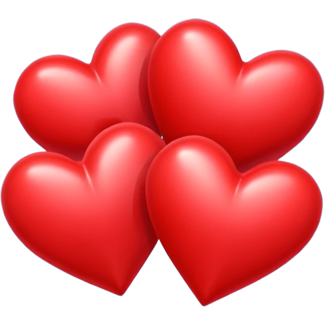 Two red hearts one beyond another with some stars in both the hearts emoji