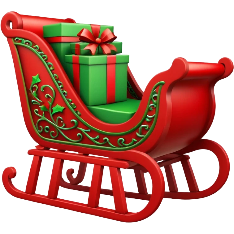 create a realistic Christmas sleigh emoji