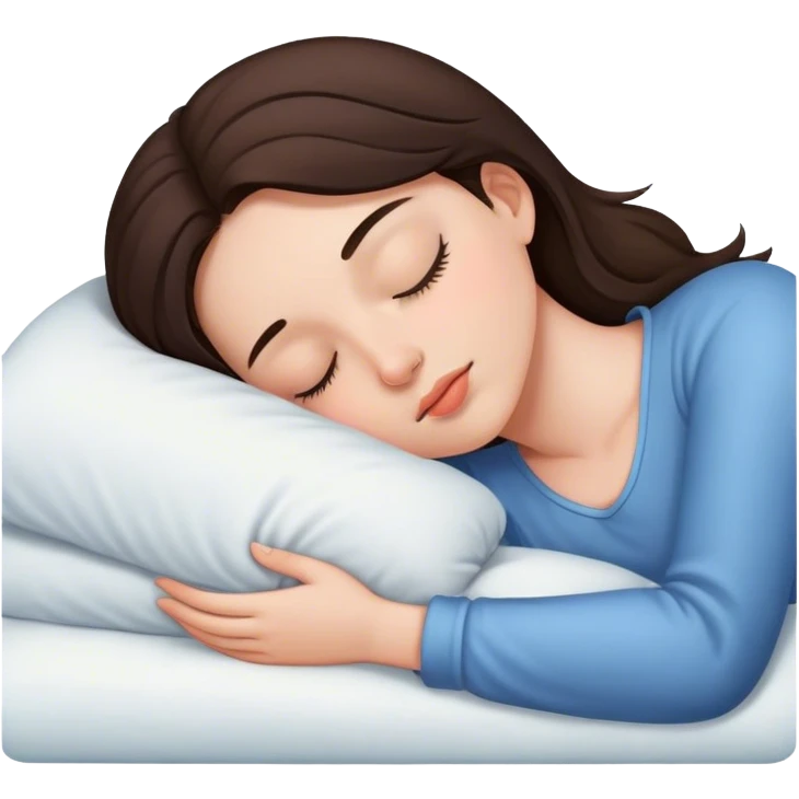Brunette girl sleepin emoji