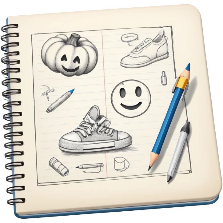 sketchbook with sketches emoji