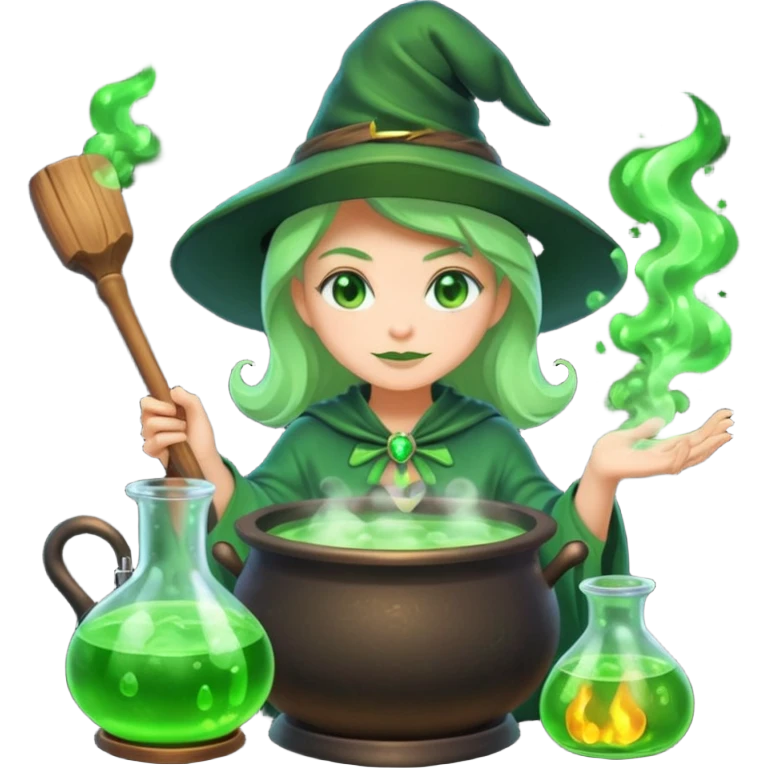 green witch cooking potion emoji