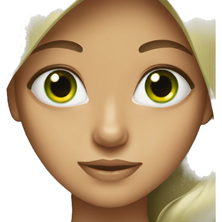 Women with green eyes and long hair  emoji