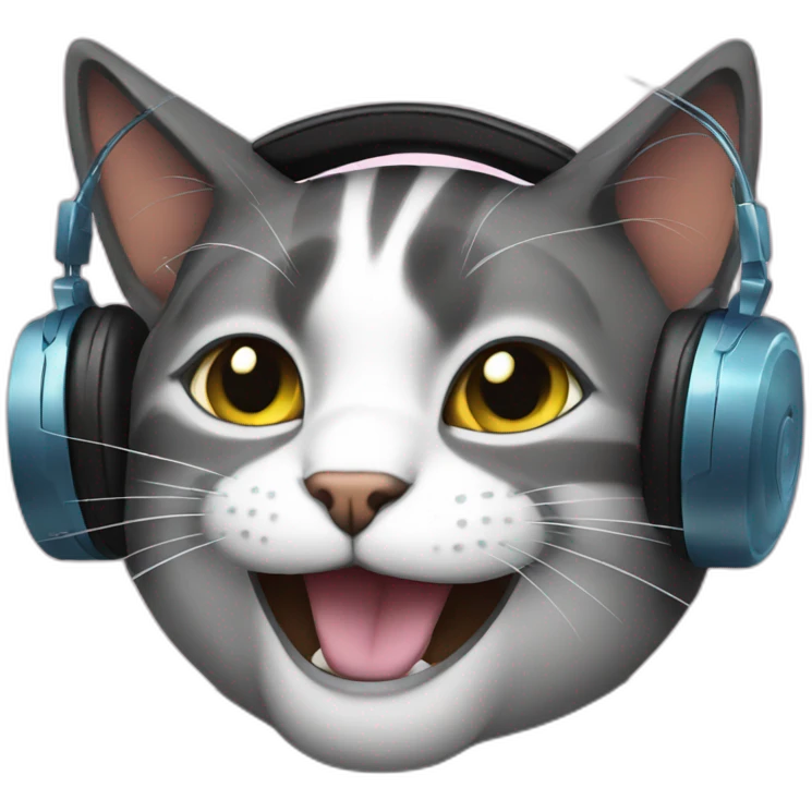 dj cat smiling emoji