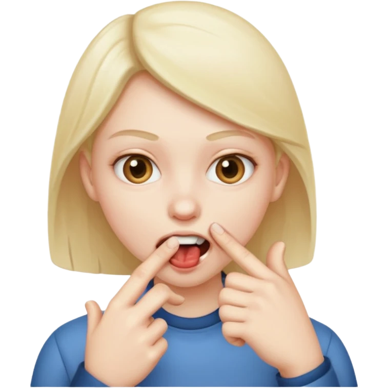 Un labio mordiendo un dedo  emoji