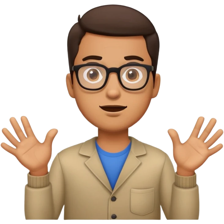 Hispanic guy w glasses Shrugging  emoji