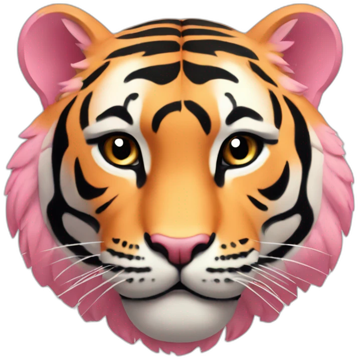 tigre con el pelaje de color rosa melocoton emoji