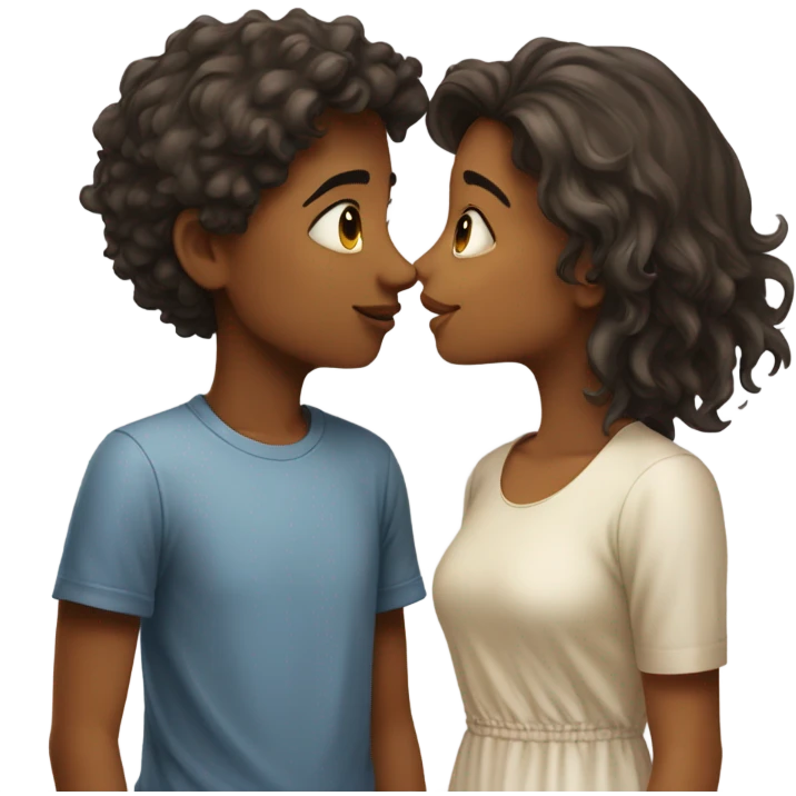 Boy kissing girl emoji