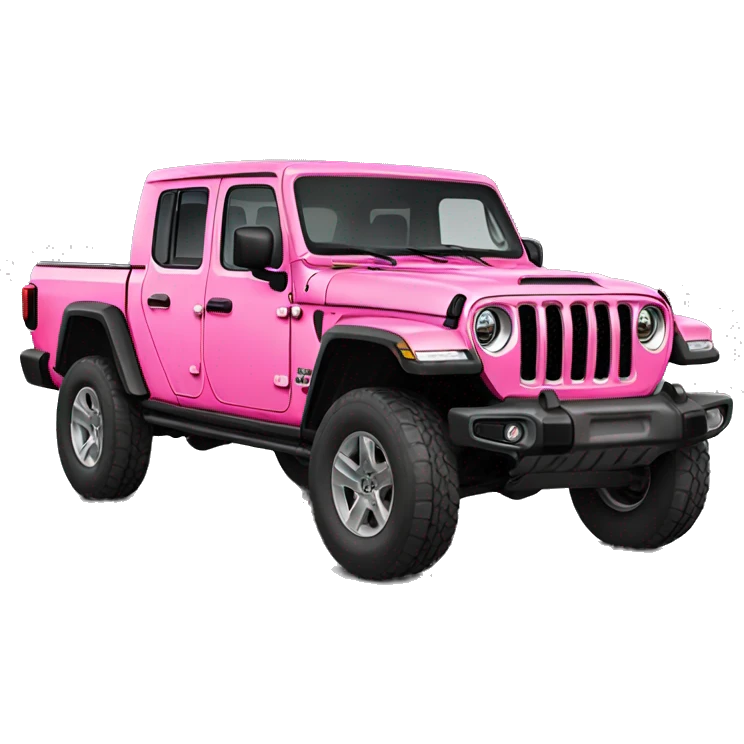 Realistic pink Jeep Gladiator truck. emoji