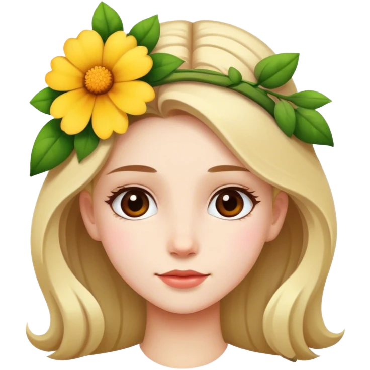Girl with flower in her hair emoji